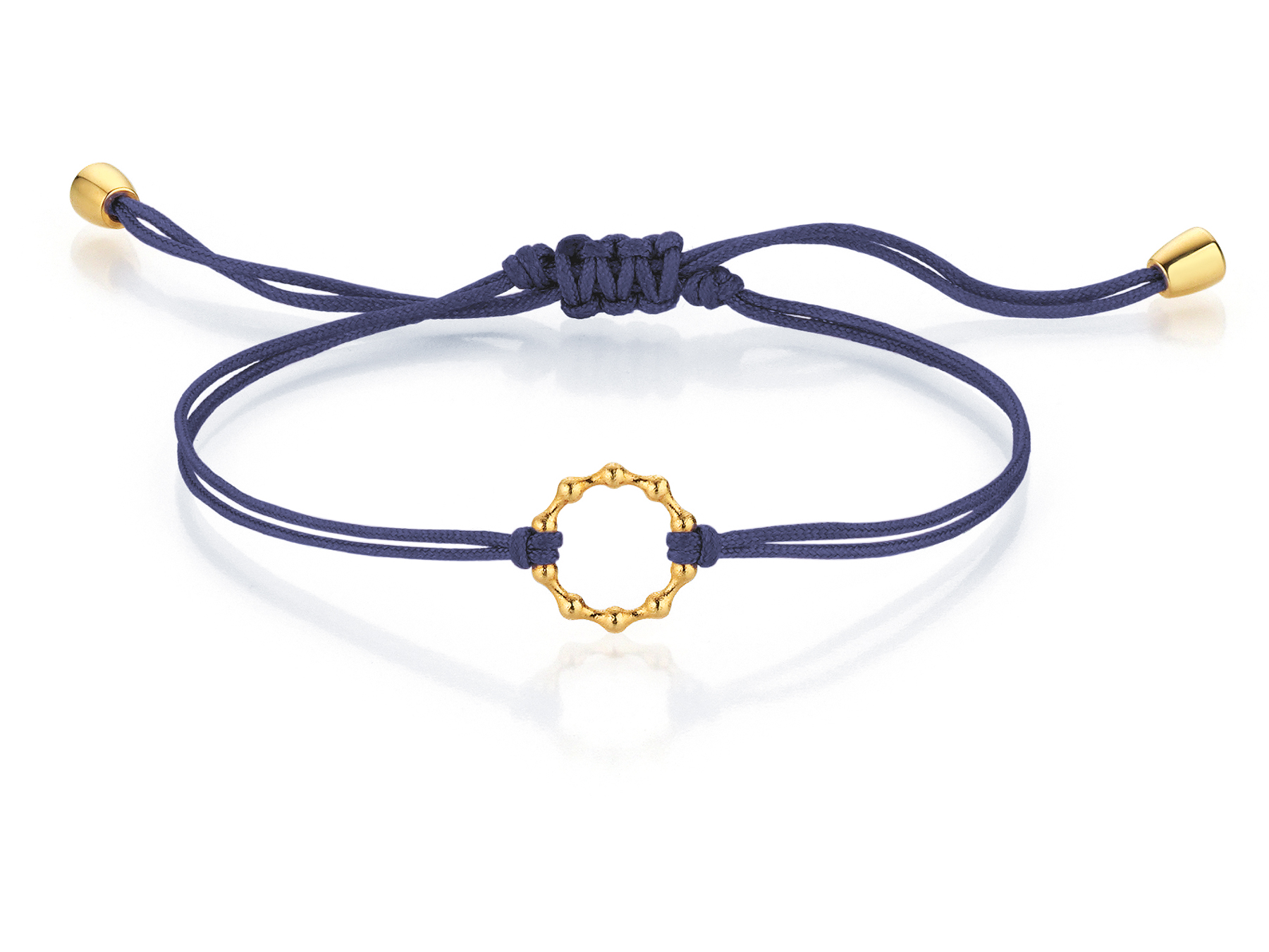 Jörg Heinz Flooow Armband XS in Gelbgold mit dunkelblauem Band