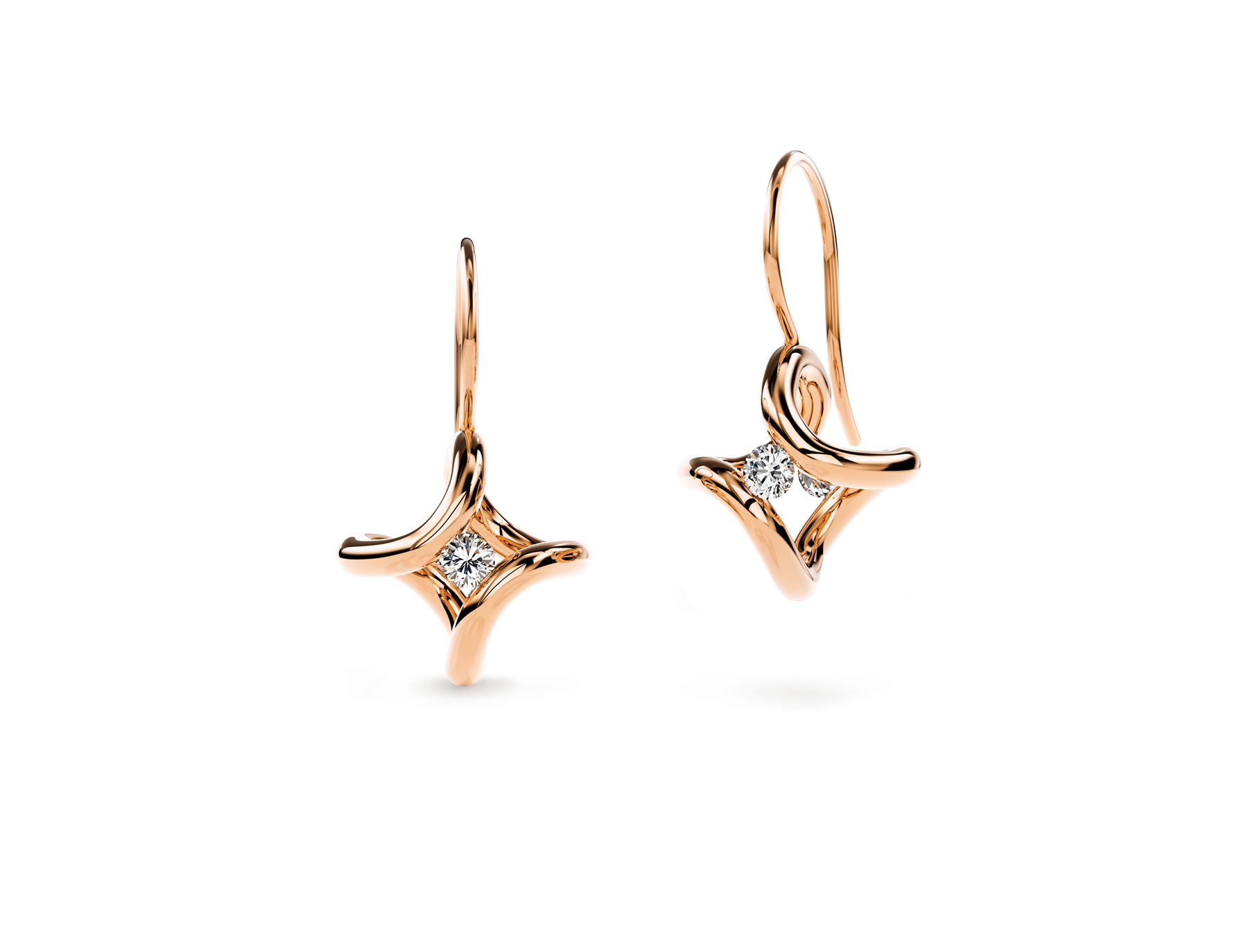 Niessing Ohrhänger Spannring Ära mit Brillantgröße 0,10ct in Roségold