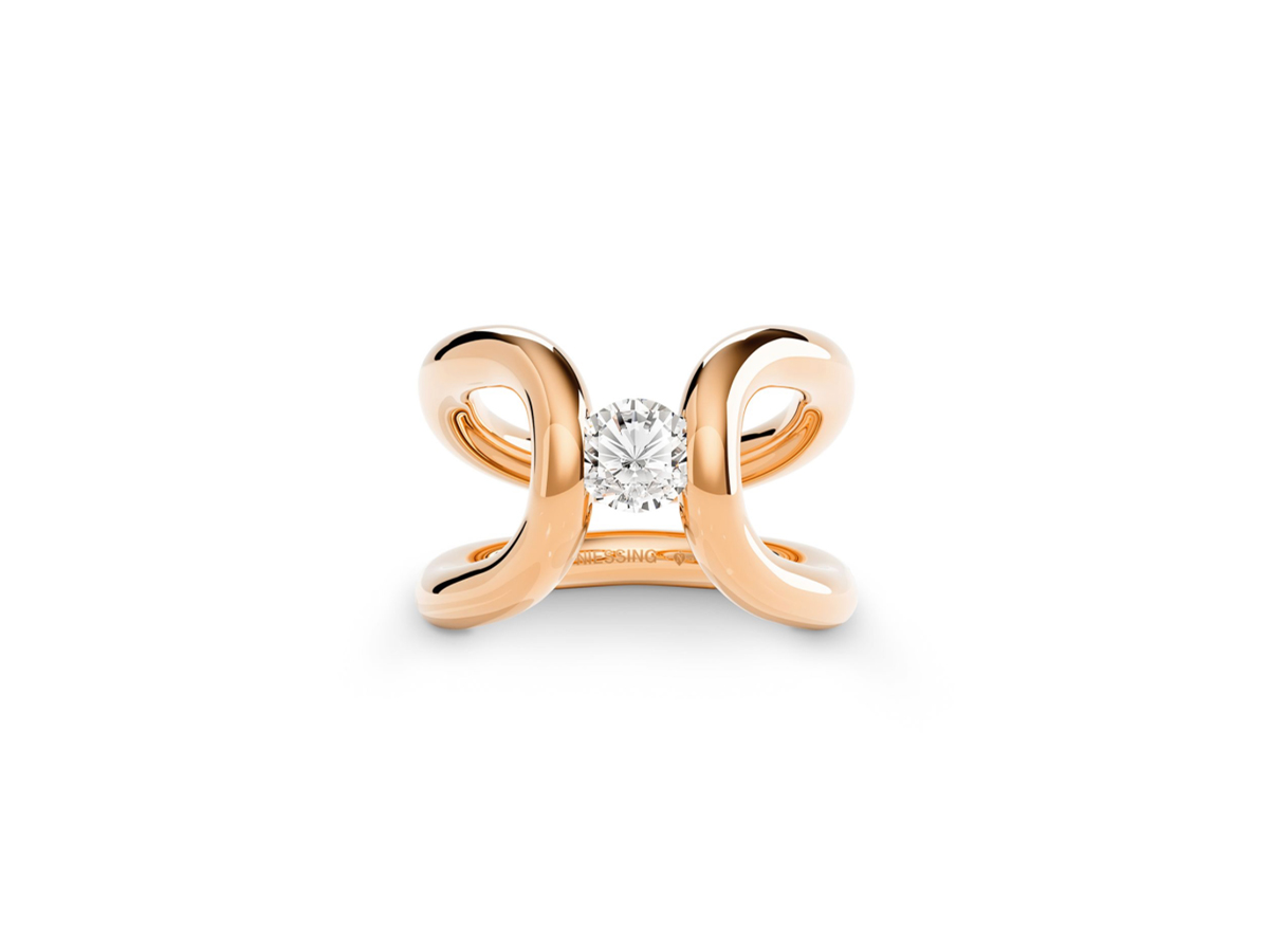 Niessing Spannring Ära C in Fine Rose mit Brillant 0,50ct