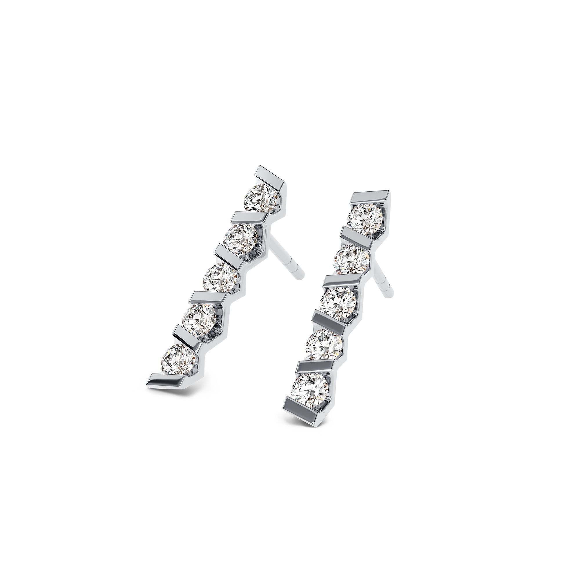 Niessing Vivida Ohrstecker mit 5 Brillanten in Platin