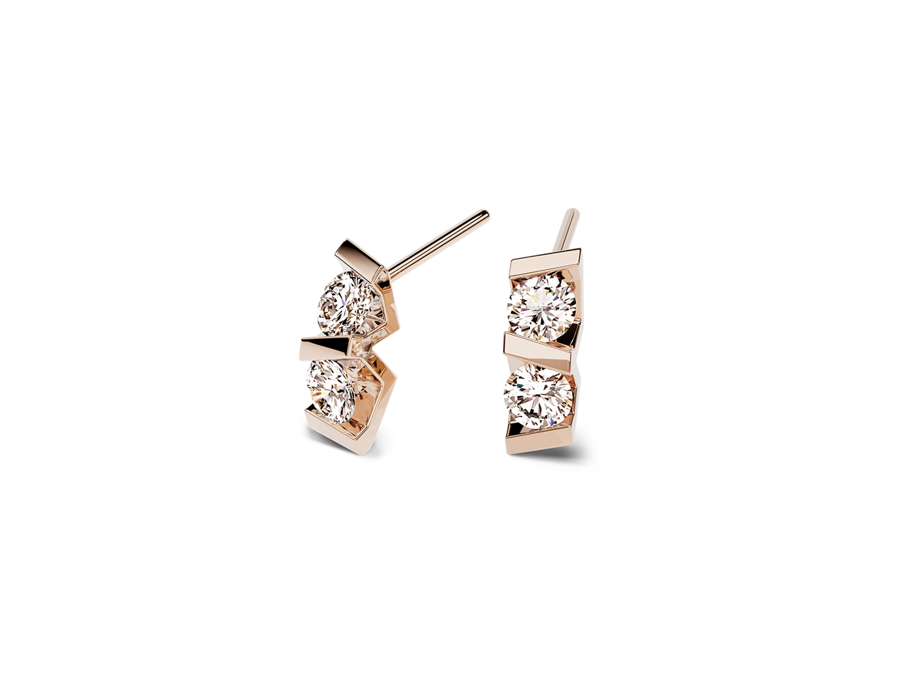 Niessing Vivida Ohrstecker mit 2 cinnamonfarbenen Brillanten.