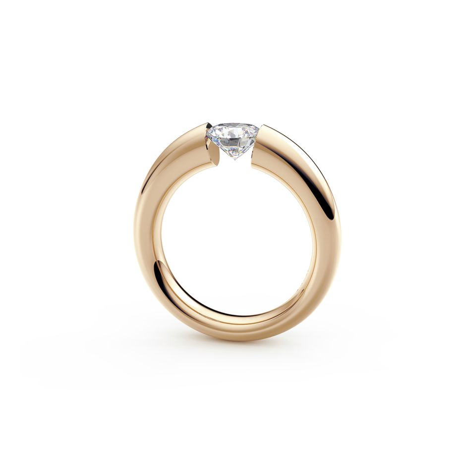 Niessing Spannring Verlauf in Roségold Brillant 0,80ct